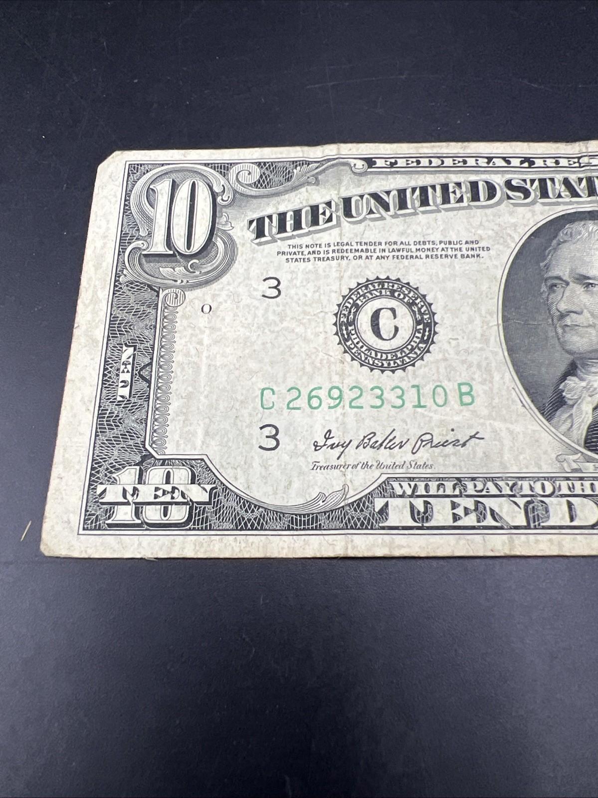 1950 A $10 FRN Federal Reserve Note VG Very Good Circ Green Seal #310