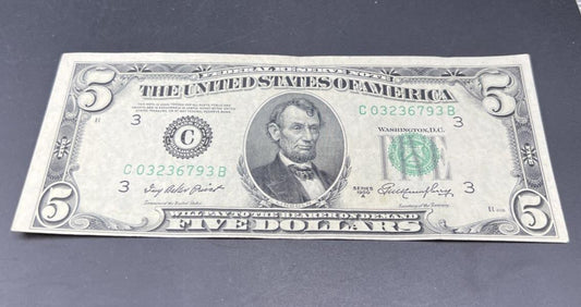 1950 A $5 FRN Federal Reserve Note VF Very Fine Circ #739