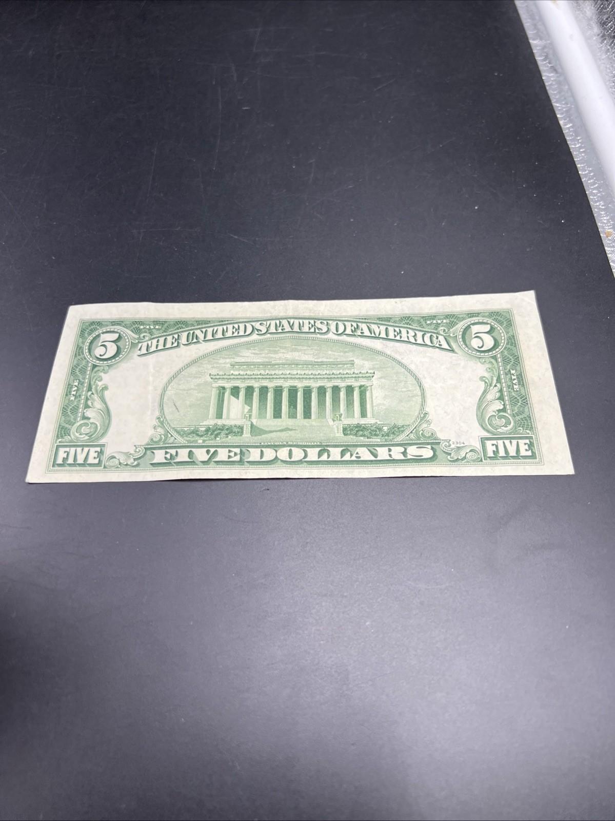 1950 A $5 FRN Federal Reserve Note VF Very Fine Circ #739