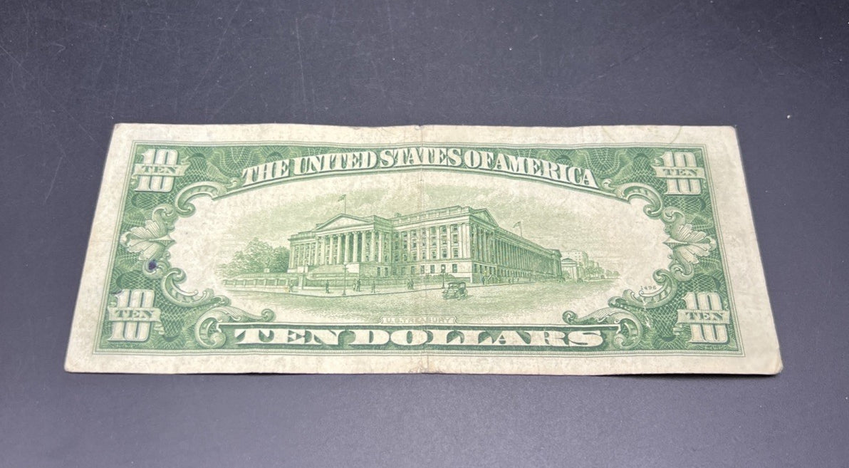 1950 A $10 FRN Federal Reserve Note VG Very Good / Fine Circ Green Seal #494
