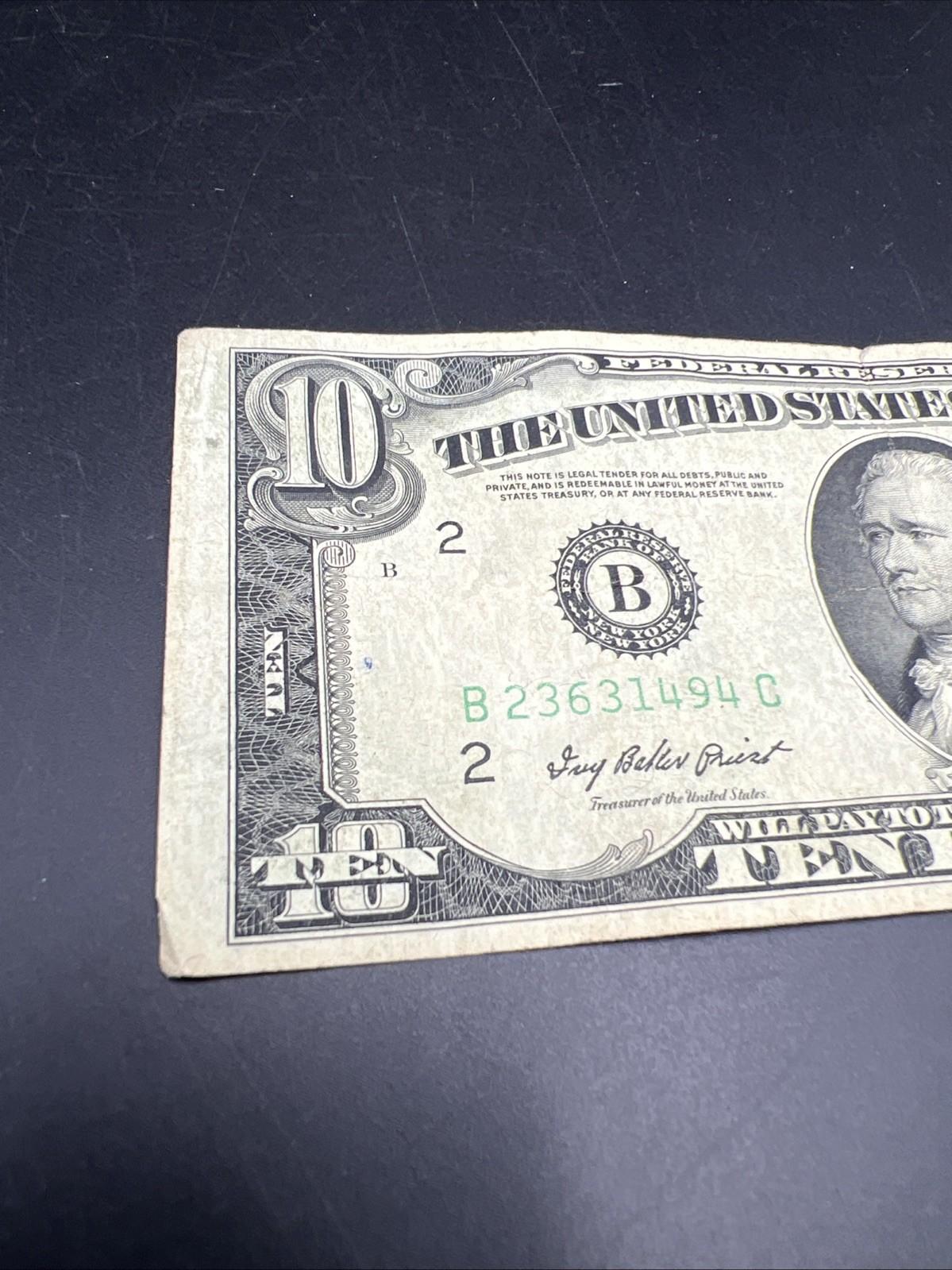 1950 A $10 FRN Federal Reserve Note VG Very Good / Fine Circ Green Seal #494