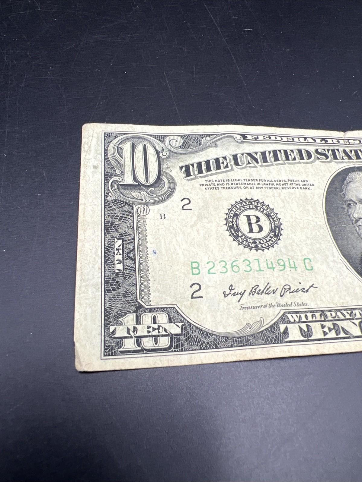 1950 A $10 FRN Federal Reserve Note VG Very Good / Fine Circ Green Seal #494