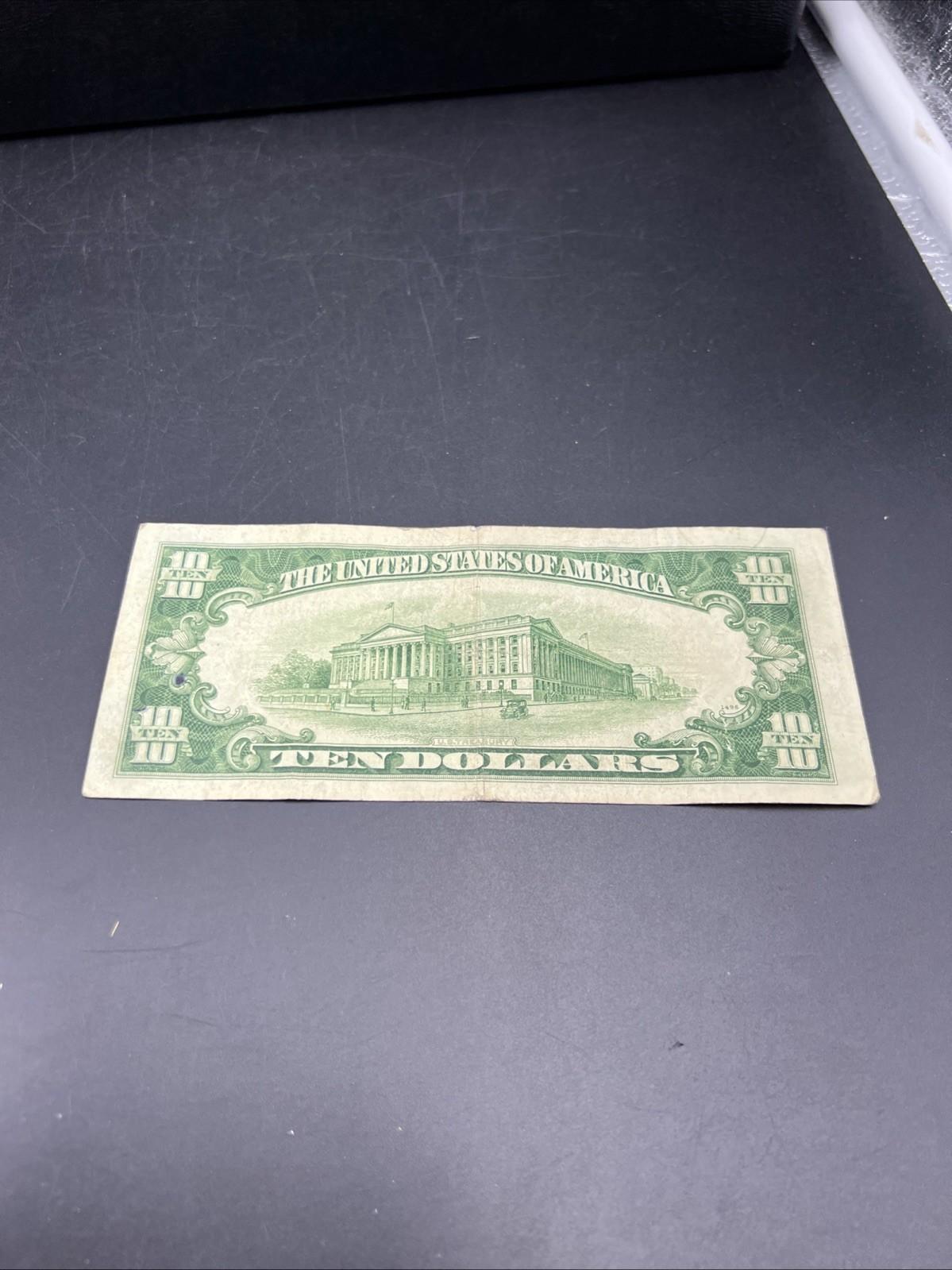 1950 A $10 FRN Federal Reserve Note VG Very Good / Fine Circ Green Seal #494