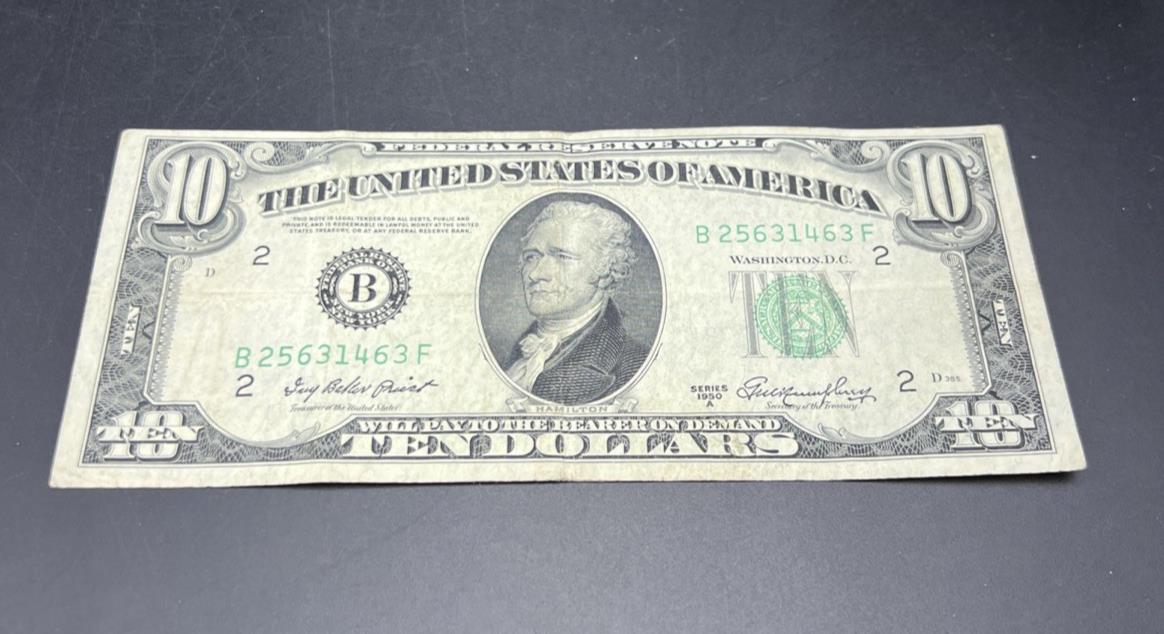 1950 A $10 FRN Federal Reserve Note VG Very Good Circ Green Seal #463