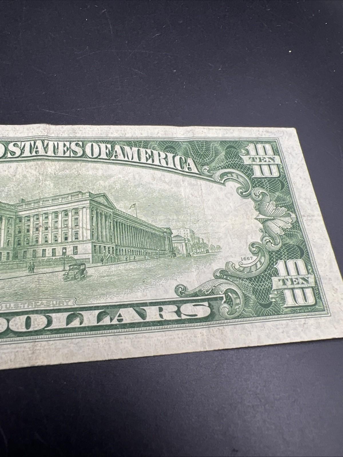 1950 A $10 FRN Federal Reserve Note VG Very Good Circ Green Seal #463