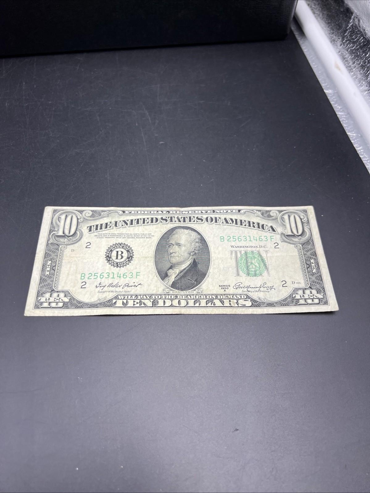 1950 A $10 FRN Federal Reserve Note VG Very Good Circ Green Seal #463