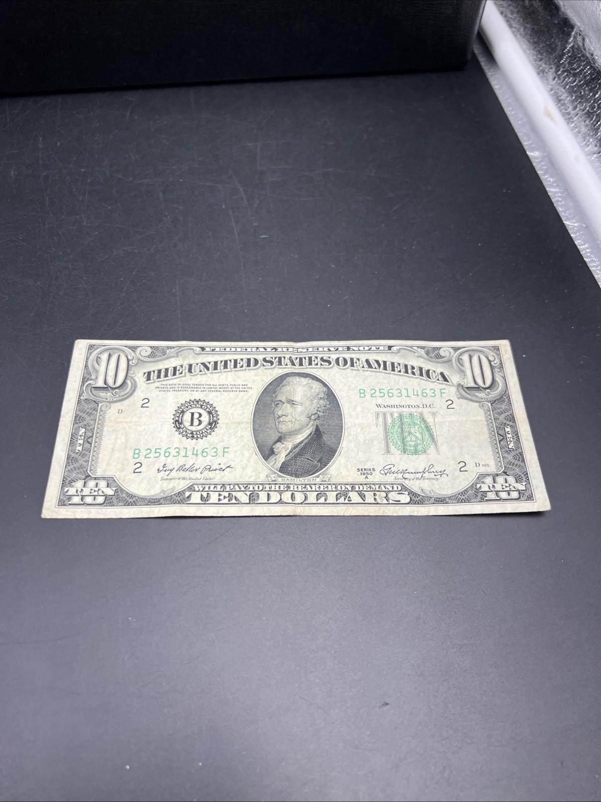 1950 A $10 FRN Federal Reserve Note VG Very Good Circ Green Seal #463