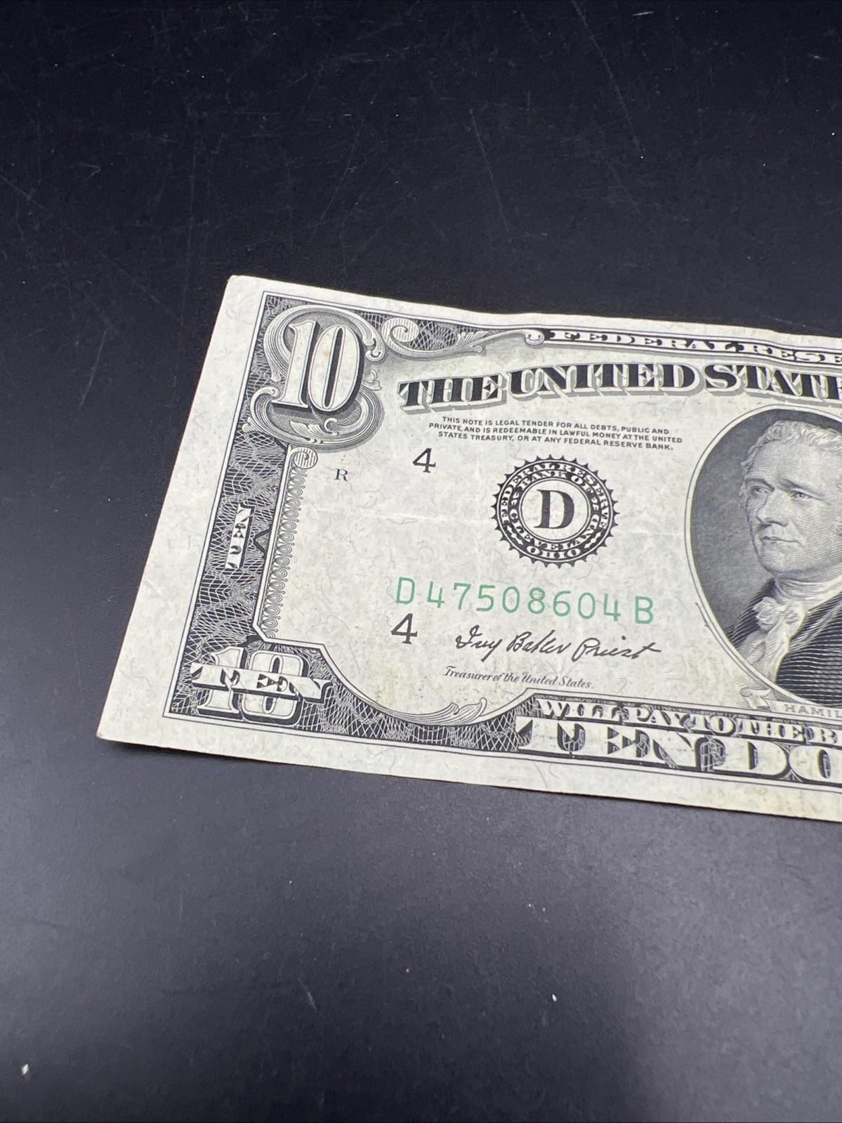 1950 A $10 FRN Federal Reserve Note VG / Fine Green Seal #604