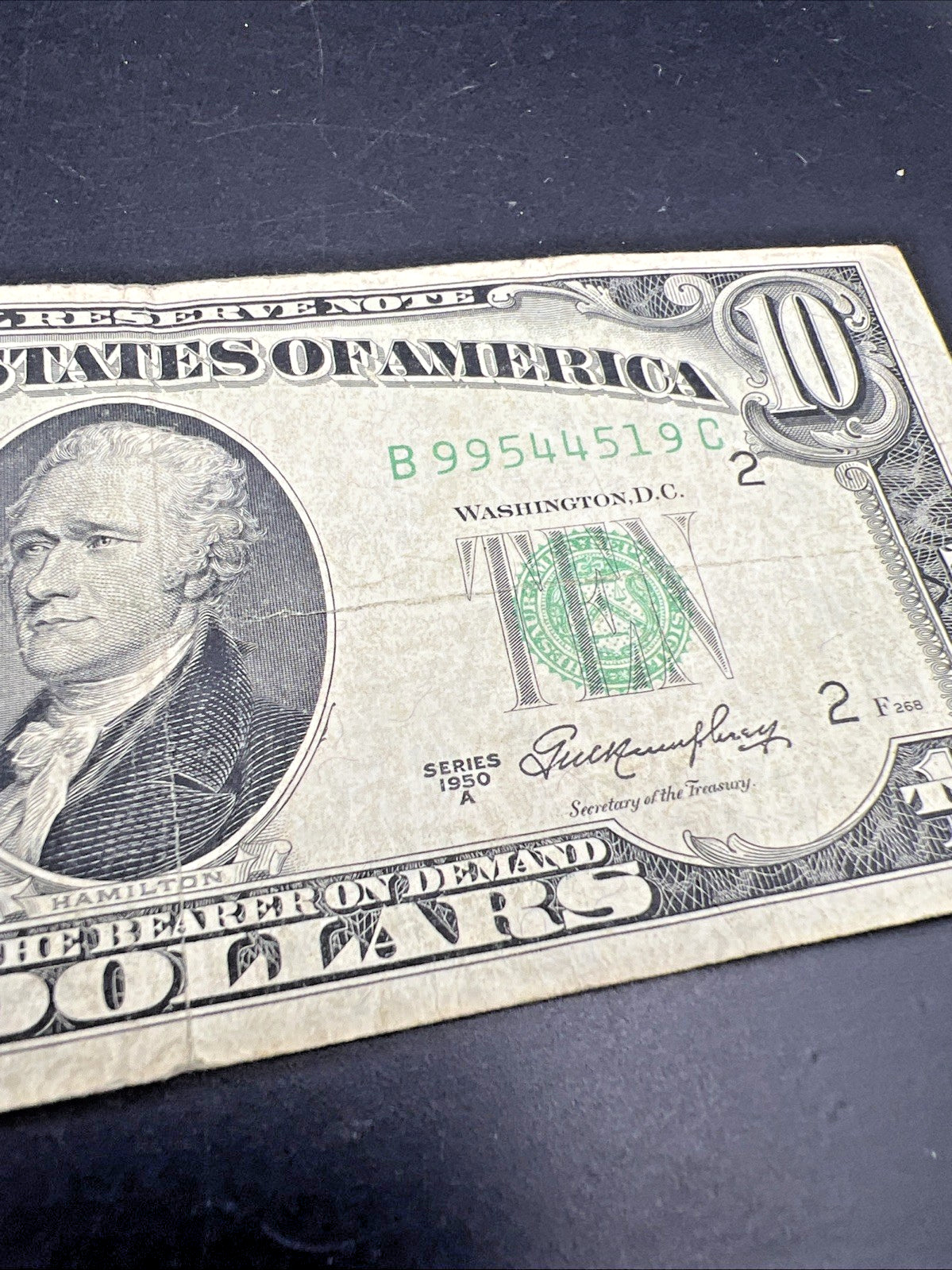 1950 A $10 FRN Federal Reserve Note VG Green Seal #519