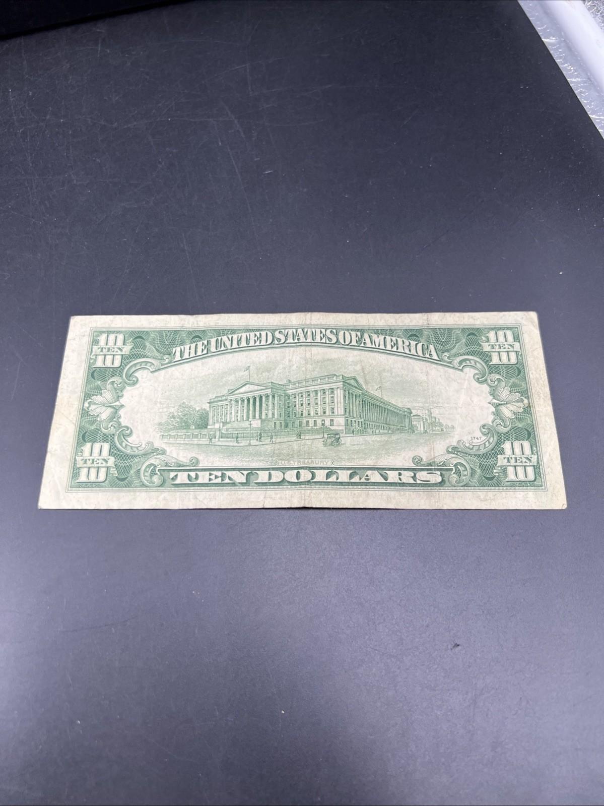 1950 D $10 FRN Federal Reserve Note VG / Fine Green Seal #290