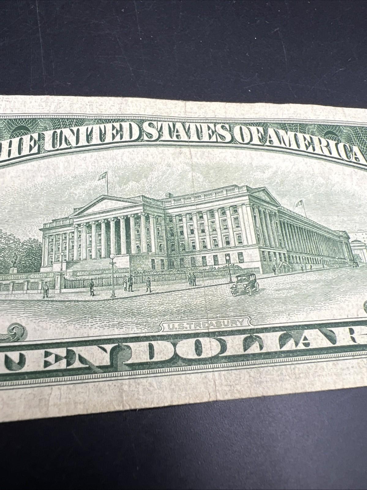 1950 D $10 FRN Federal Reserve Note VG / Fine Green Seal #378