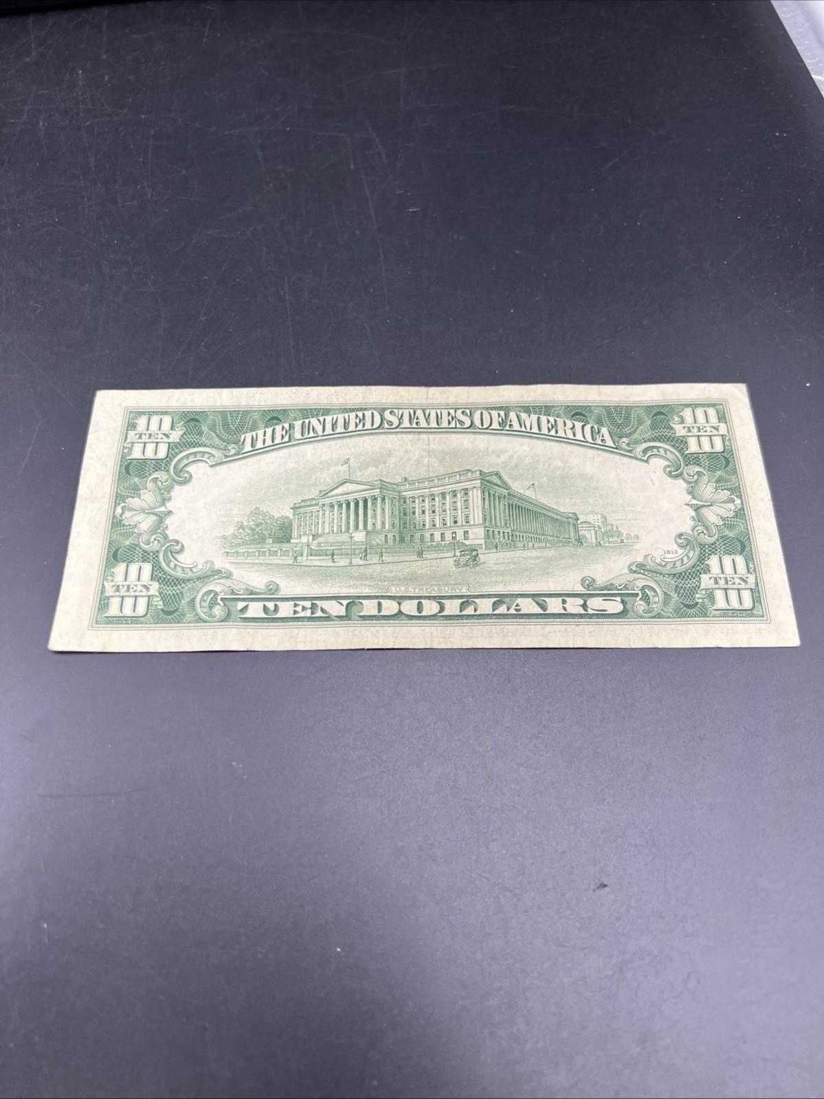 1950 D $10 FRN Federal Reserve Note VG / Fine Green Seal #378