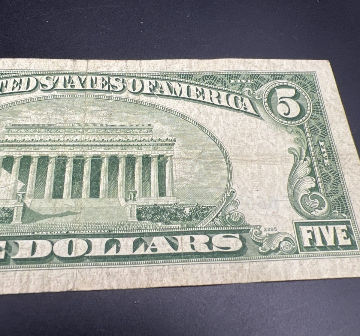 1953 $5 Silver Certificate Note Blue Seal Bill VG Very Good Circ #796