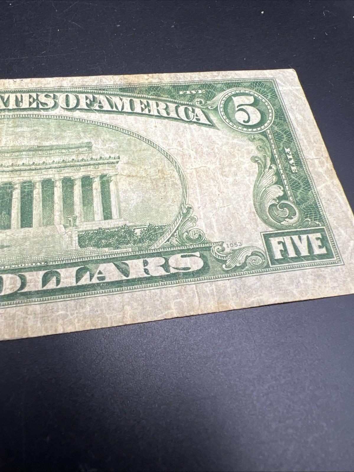 1928 C $5 USN United States Note Red Seal CH VG / Fine Circ #060