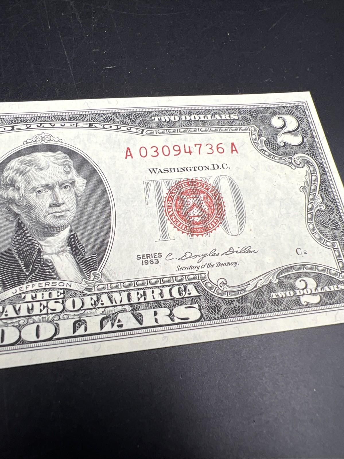 1963 $2 USN United States Note Red Seal CH UNC Uncirculated #736