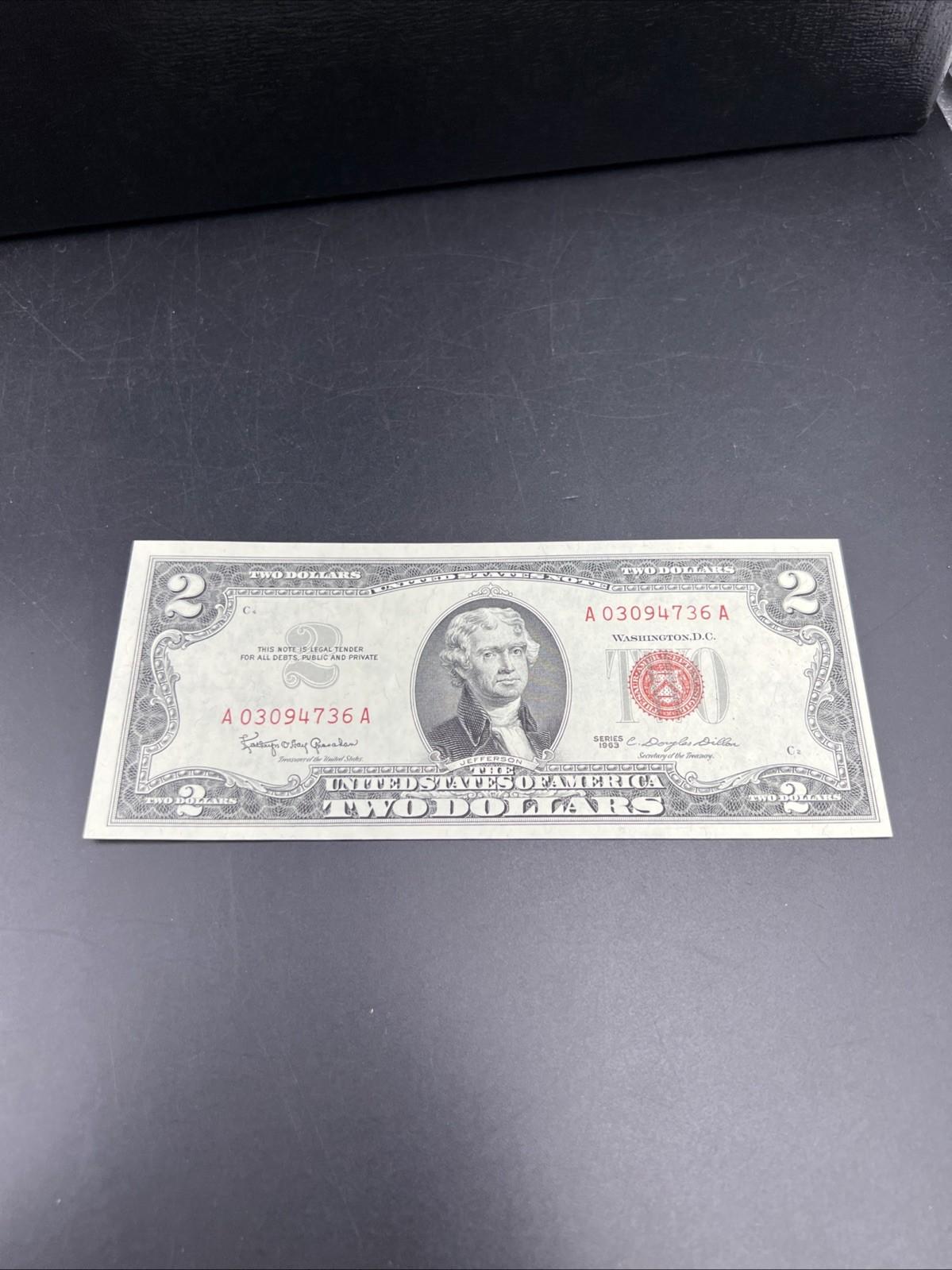 1963 $2 USN United States Note Red Seal CH UNC Uncirculated #736