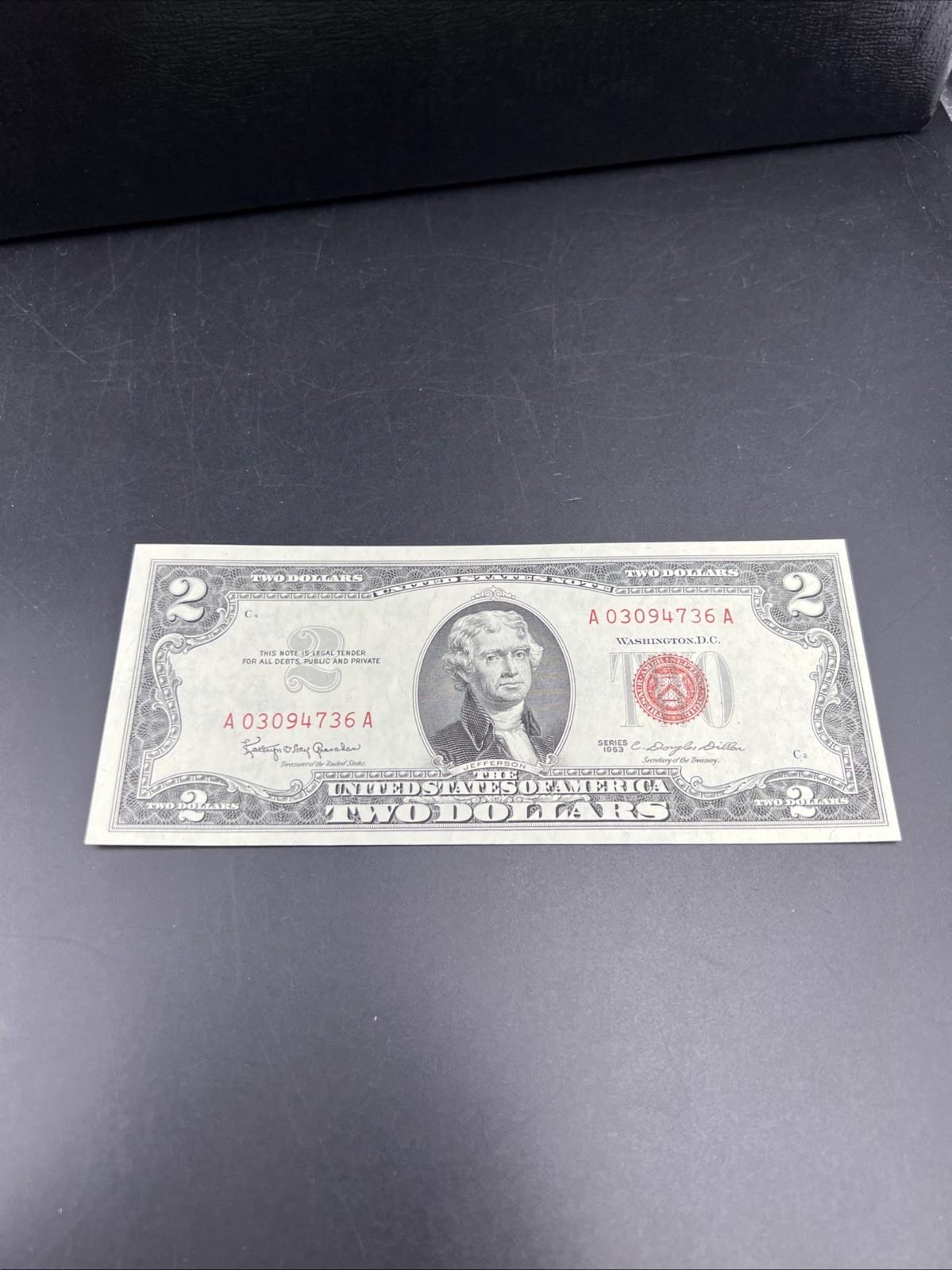 1963 $2 USN United States Note Red Seal CH UNC Uncirculated #736
