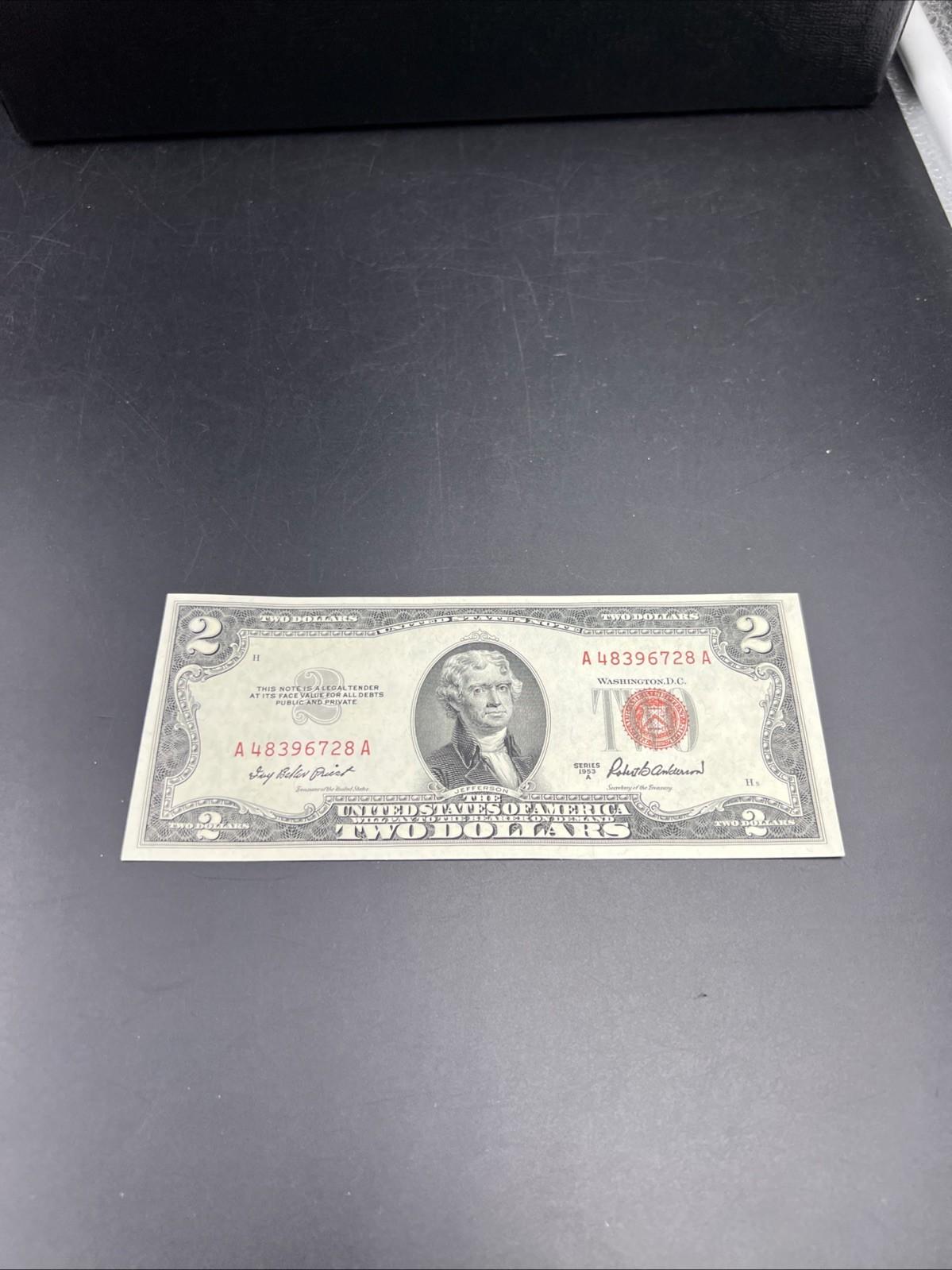 1953 A $2 USN United States Note Red Seal UNC Uncirculated #521