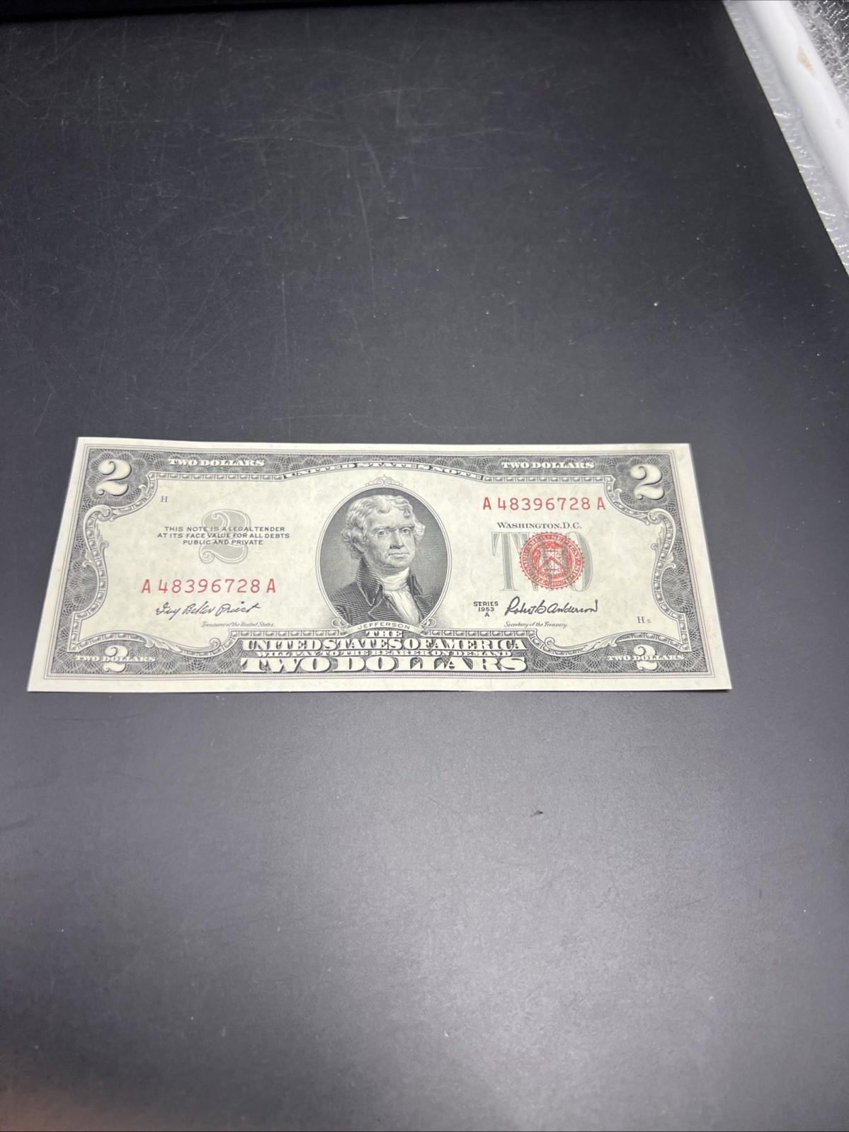 1953 A $2 USN United States Note Red Seal UNC Uncirculated #521