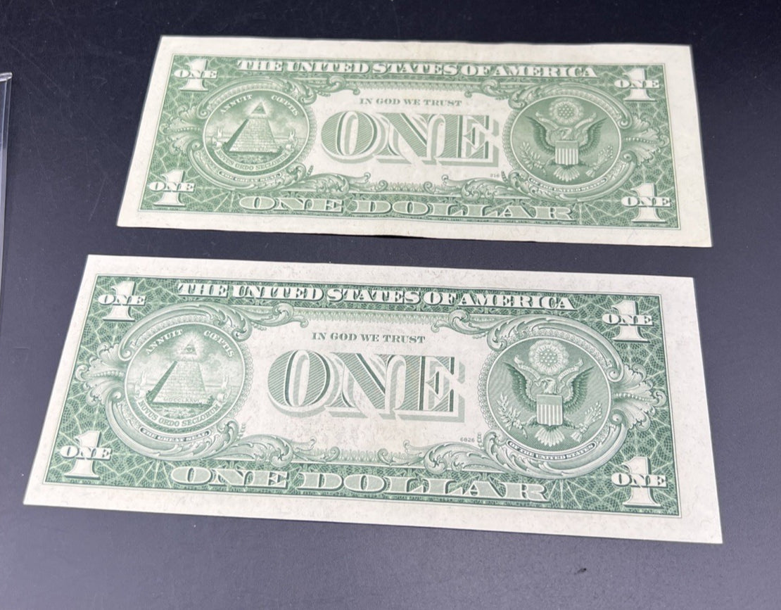 2 Note Silver Certificate Blue Seal Bills Set 1957 VF 1935 XF