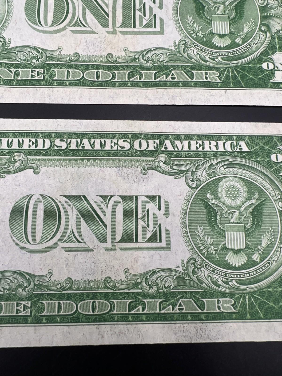 2 Consecutive 1935 $1 One Dollar Blue Seal Silver Certificates CH UNC #184