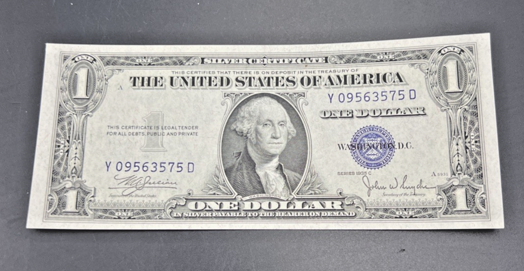 1935 C $1 One Dollar Silver Certificate Blue Seal CH UNC #575