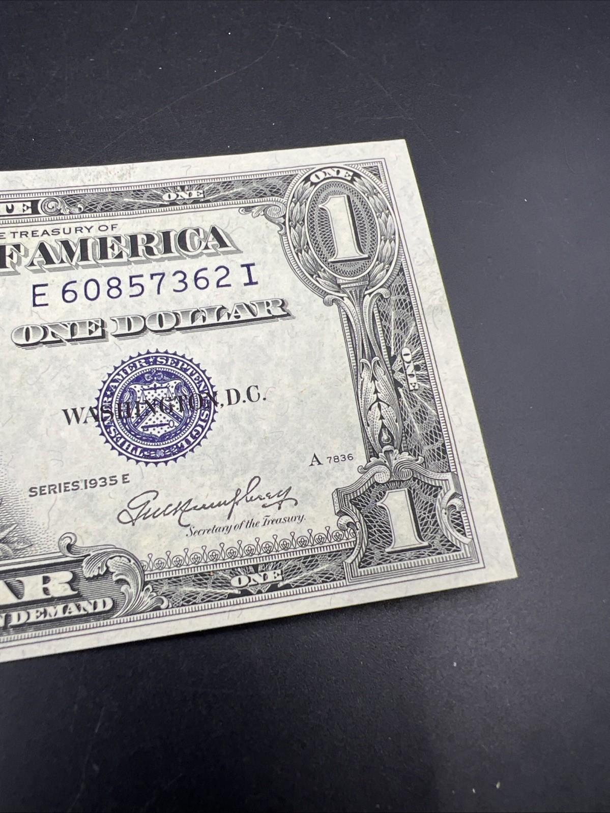 1935 E $1 One Dollar Silver Certificate Blue Seal CH UNC #362