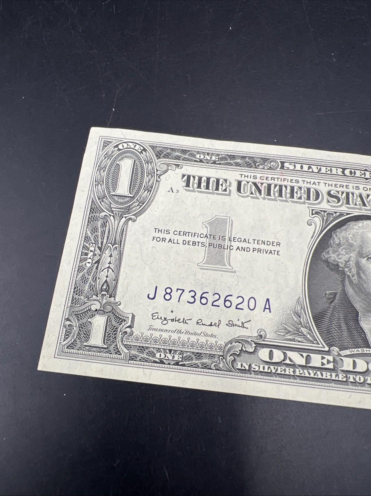 1957 $1 One Dollar Silver Certificate Blue Seal CH AU / CU UNC #620