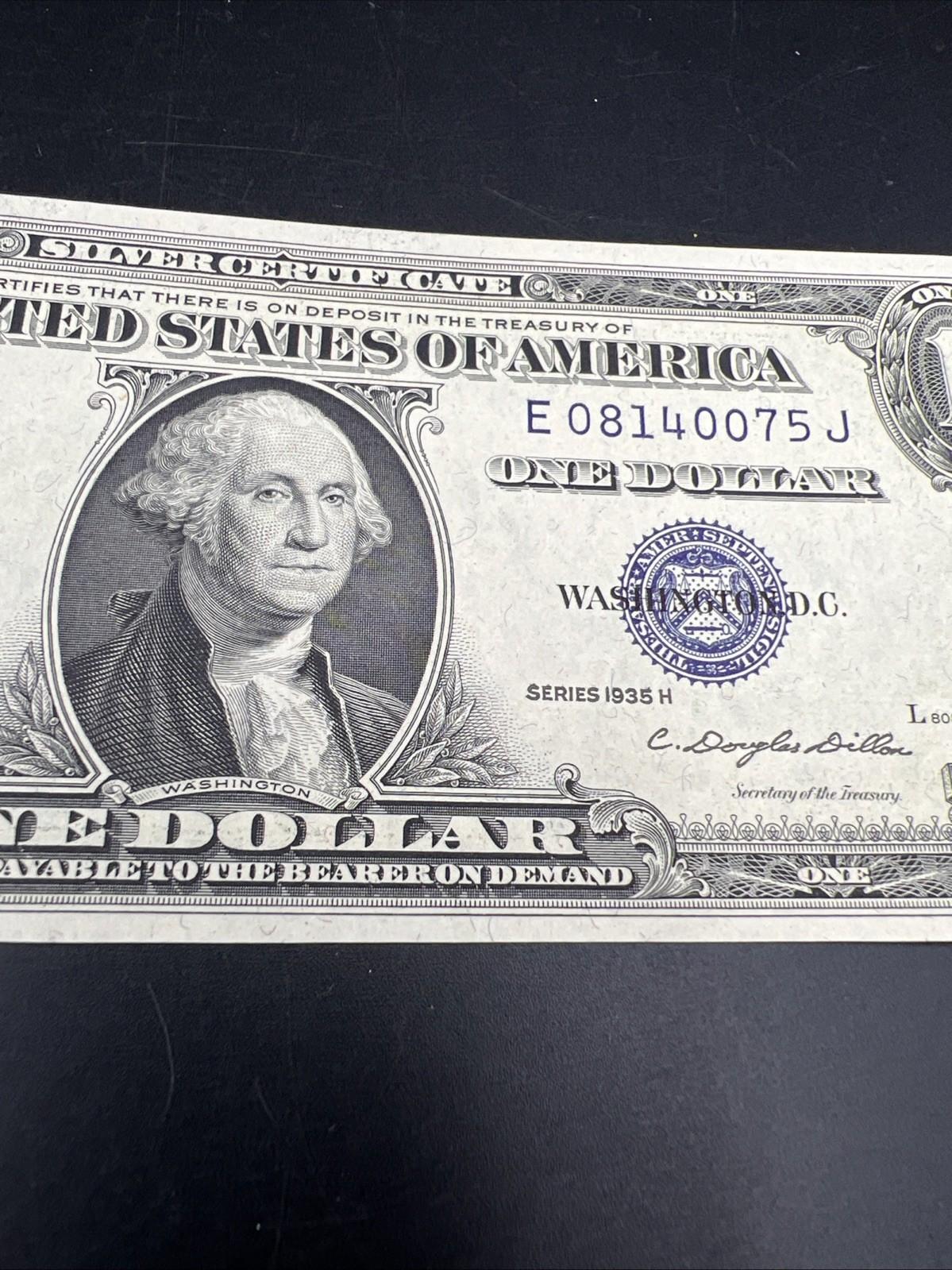 1935 H $1 One Dollar Silver Certificate Blue Seal CH UNC #075