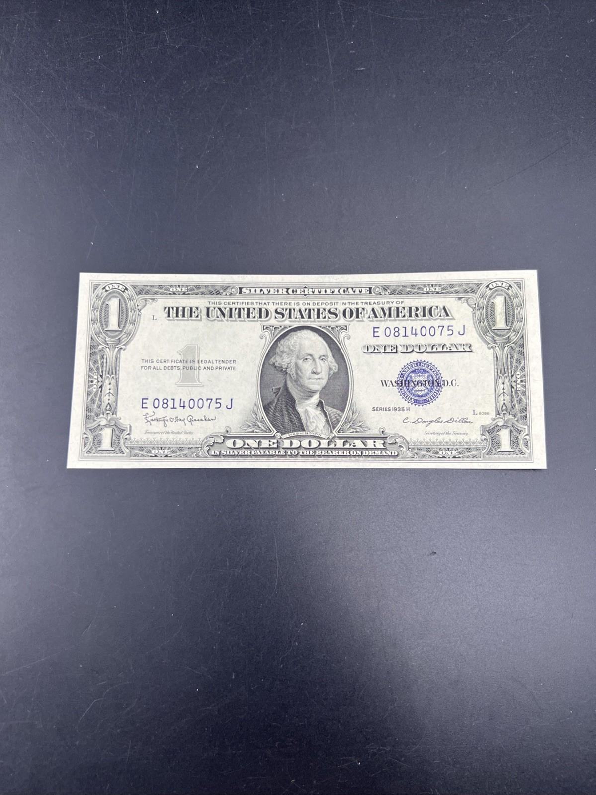 1935 H $1 One Dollar Silver Certificate Blue Seal CH UNC #075