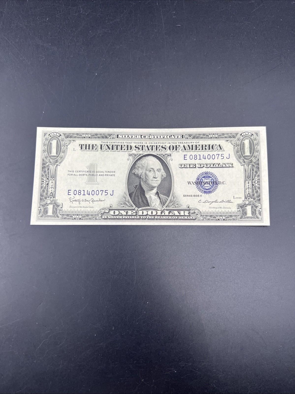 1935 H $1 One Dollar Silver Certificate Blue Seal CH UNC #075