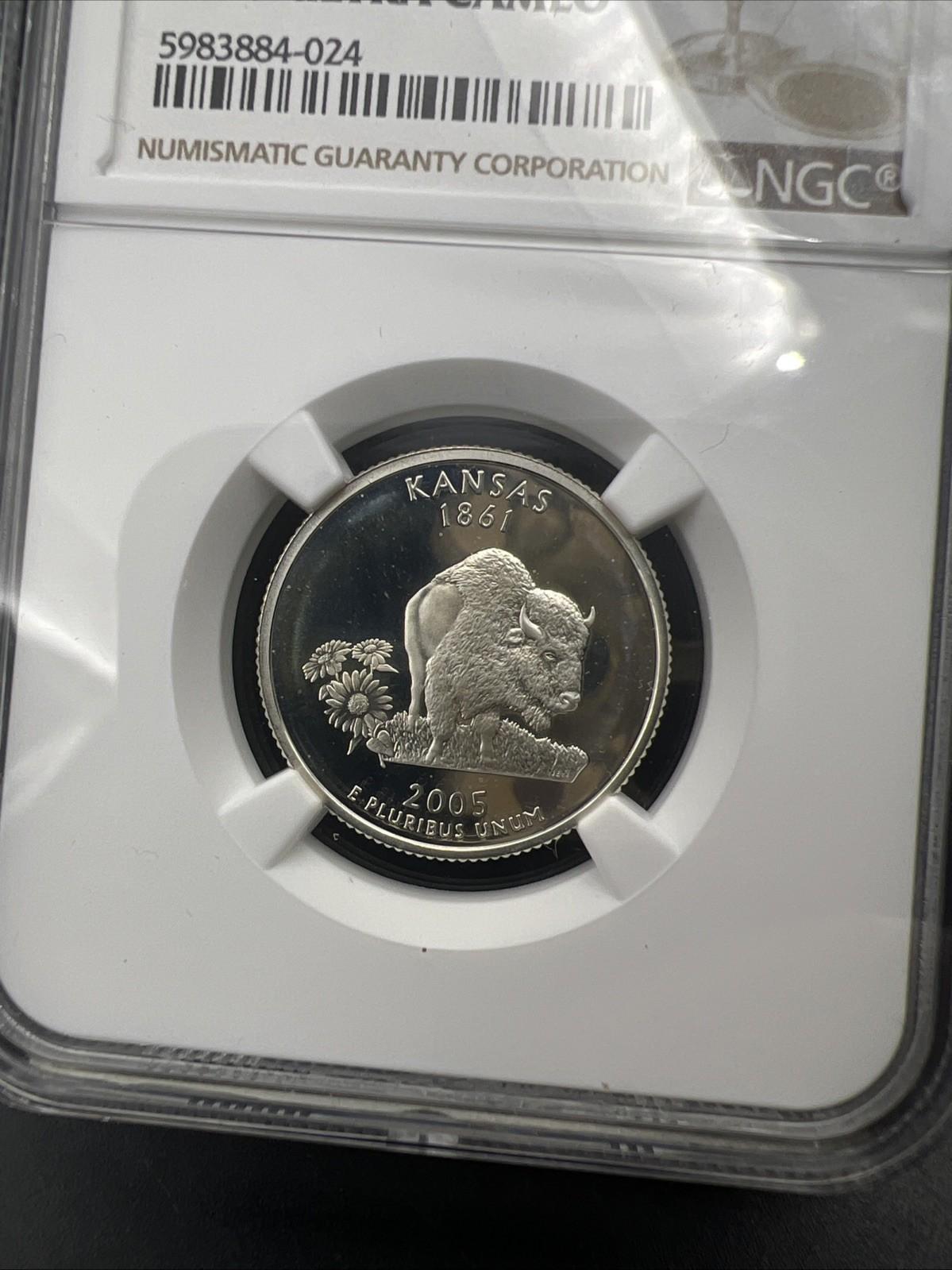 2005 S Kansas State Statehood Silver Quarter Coin NGC PF69 UCAM #024