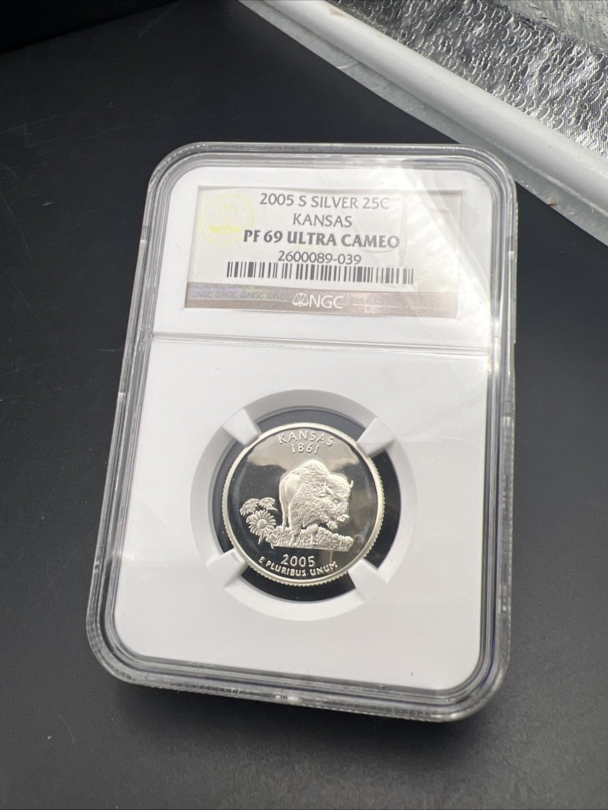 2005 S Kansas State Statehood Silver Quarter Coin NGC PF69 UCAM #039