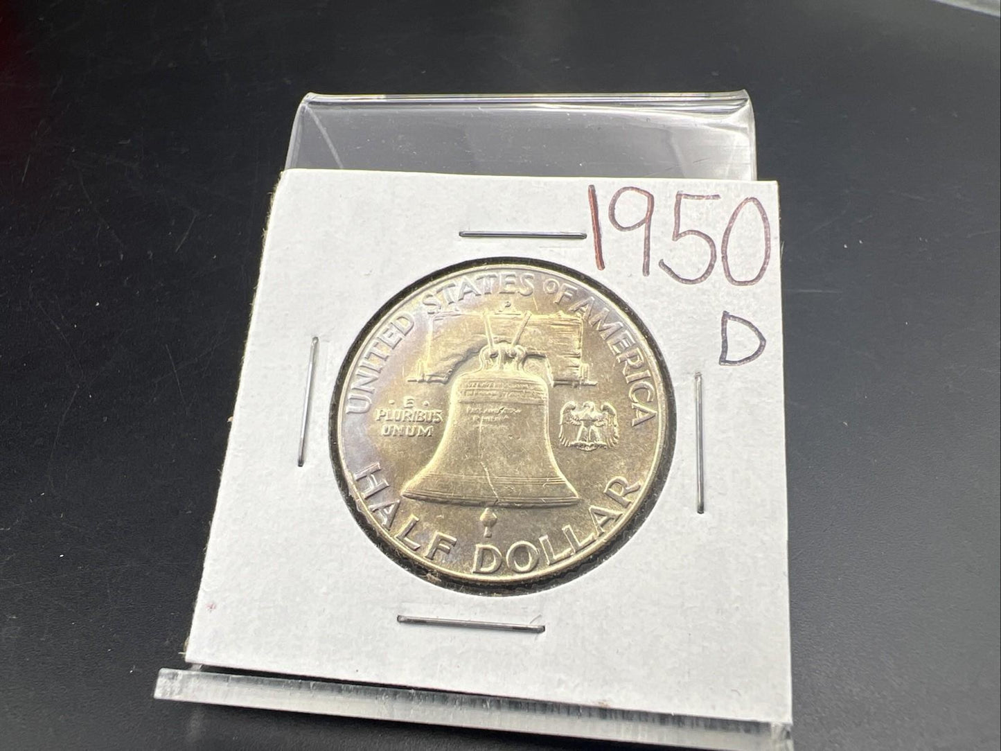 1950 D Franklin Half Dollar Silver Coin CH AU Nice Toning Toner SKU#A