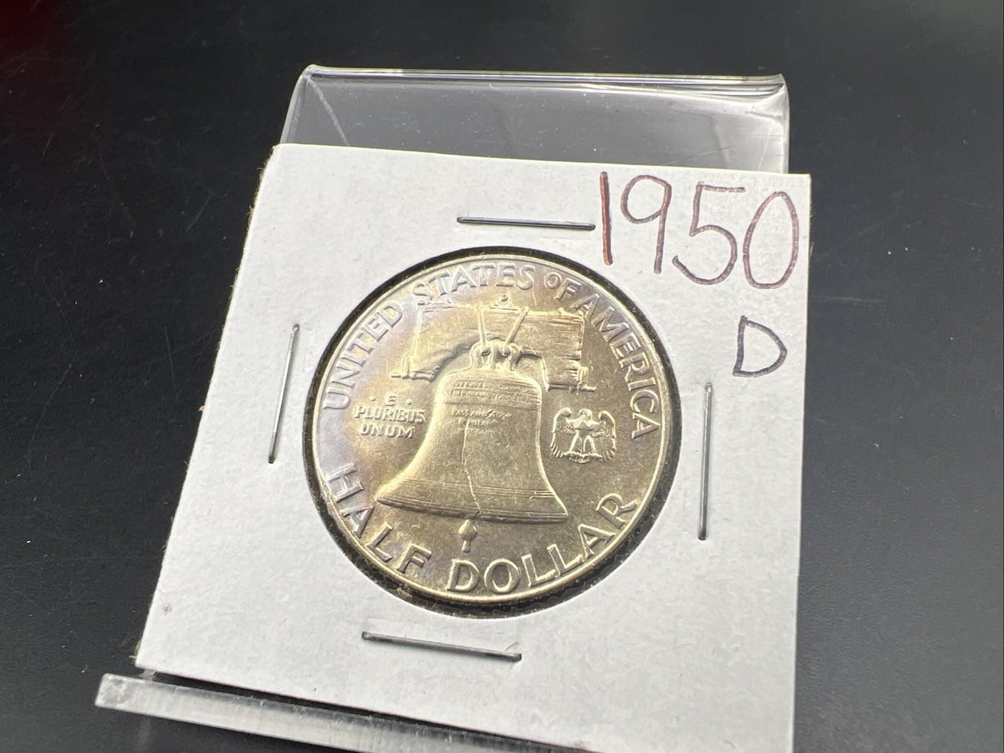 1950 D Franklin Half Dollar Silver Coin CH AU Nice Toning Toner SKU#A