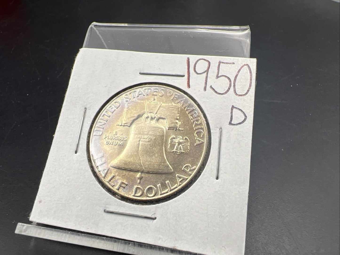 1950 D Franklin Half Dollar Silver Coin CH AU Nice Toning Toner SKU#A