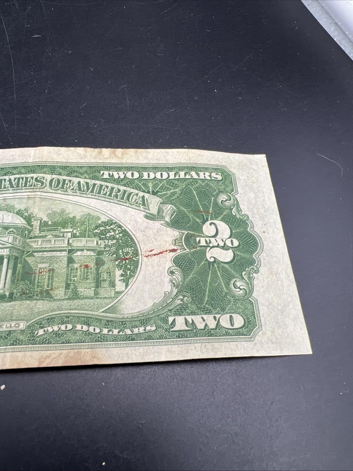 1928 D $2 USN United States Note Red Seal Repeat Serial #06666130 CH FINE / VF