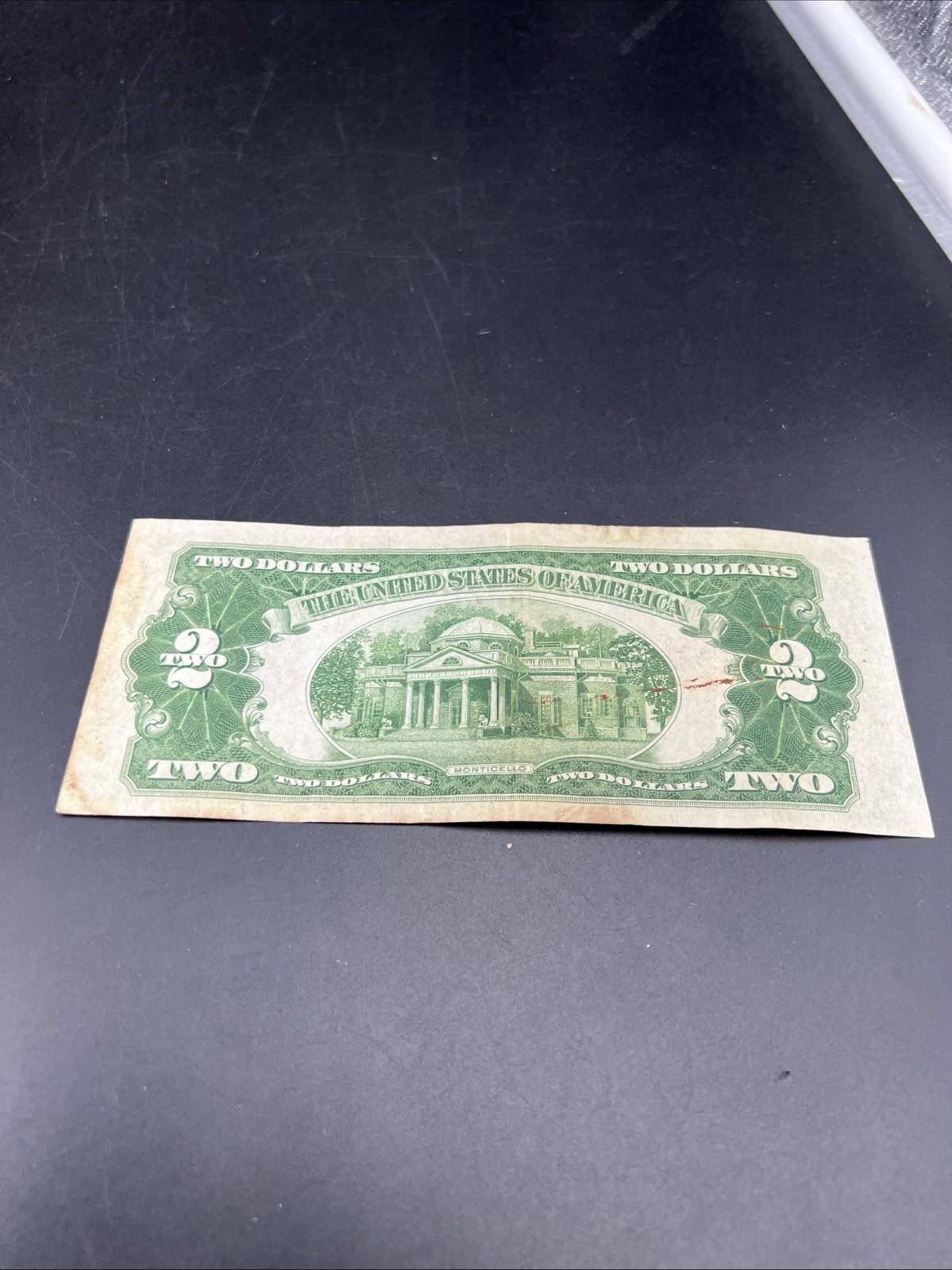 1928 D $2 USN United States Note Red Seal Repeat Serial #06666130 CH FINE / VF