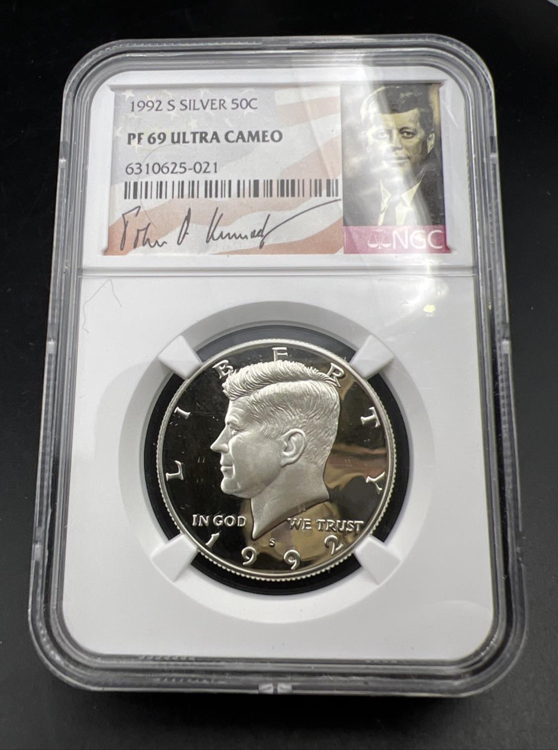 1992 S 50c Kennedy 90% Silver Half Dollar Coin NGC PF69 UCAM Certified #021