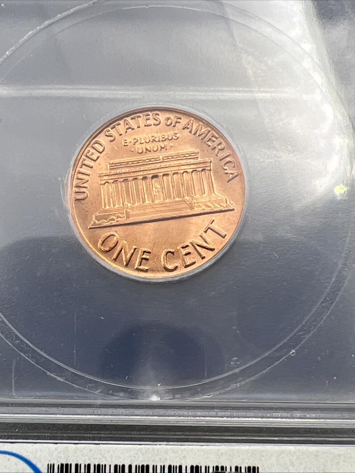 1970 S 1c Lincoln Memorial Cent Penny MS66 ICG Large Date Variety