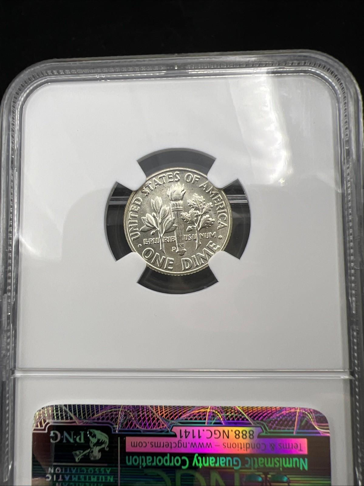 1963 D 10c Roosevelt Silver Dime Coin NGC MS66 Gem BU Certified #028