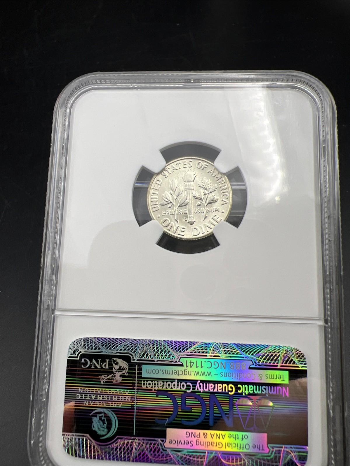 1963 D 10c Roosevelt Silver Dime Coin NGC MS66 Gem BU Certified #028