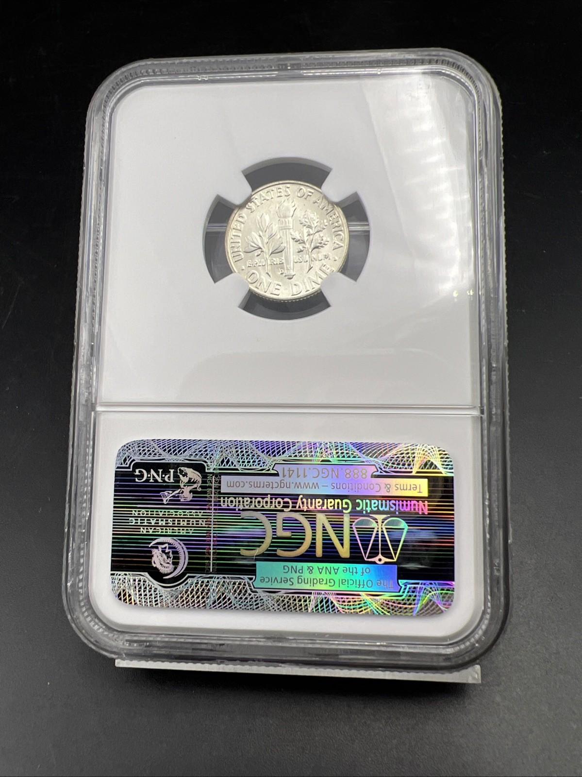 1963 D 10c Roosevelt Silver Dime Coin NGC MS66 Gem BU Certified #028