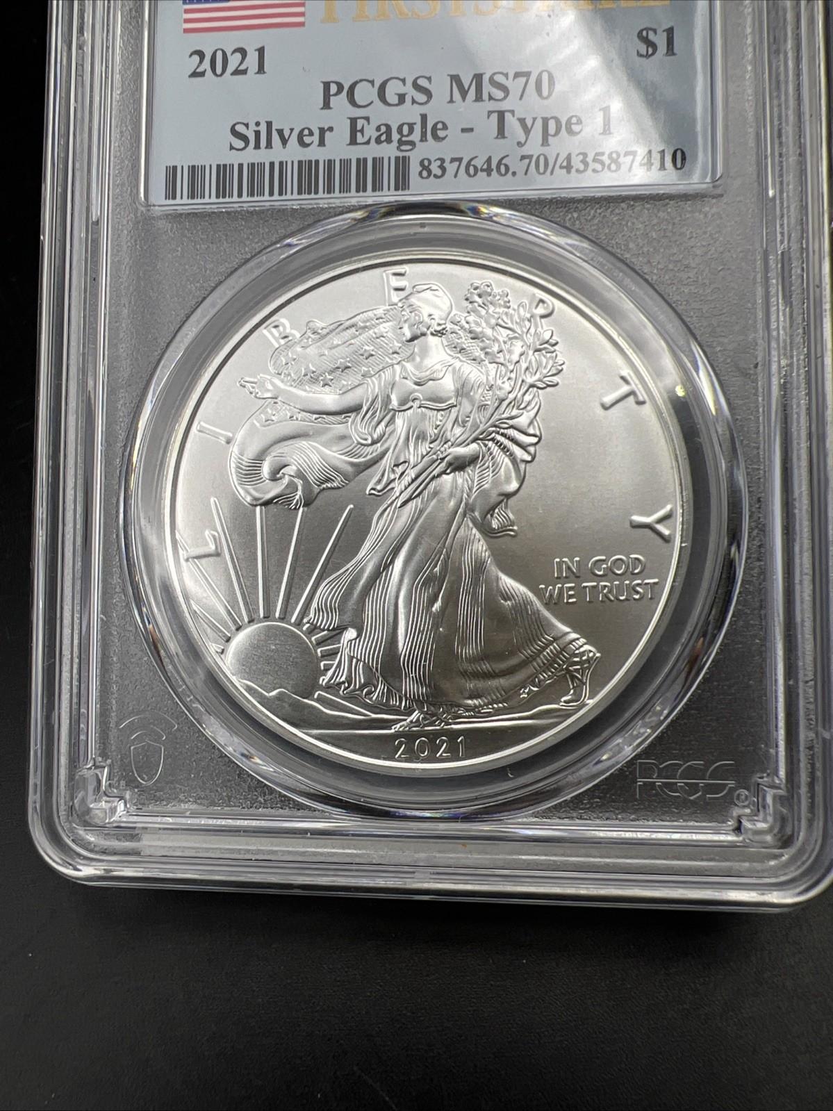2021 Type 1 1 Oz ASE American Silver Eagle Coin PCGS MS70 First Strike #410