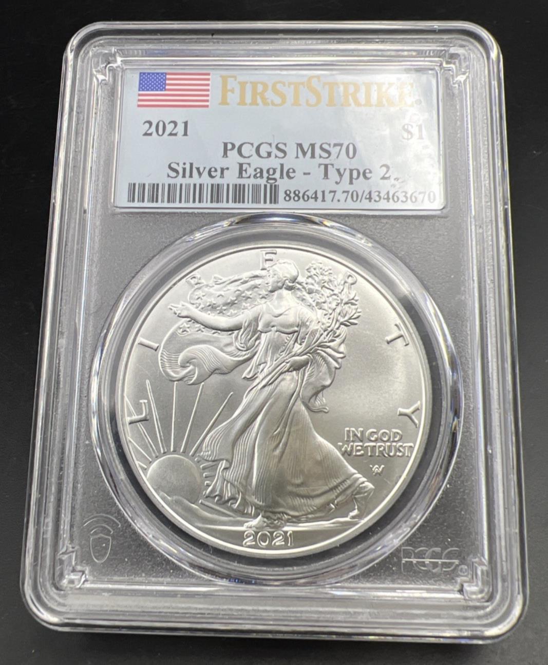 2021 Type 2 1 Oz ASE American Silver Eagle Coin PCGS MS70 First Strike #670