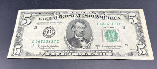 1950 D $5 FRN Five Dollar Federal Reserve Note Green Seal VF Very Fine #287