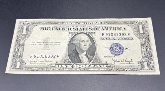 1935 D $1 One Dollar Blue Seal Silver Certificate VF Very Fine #392