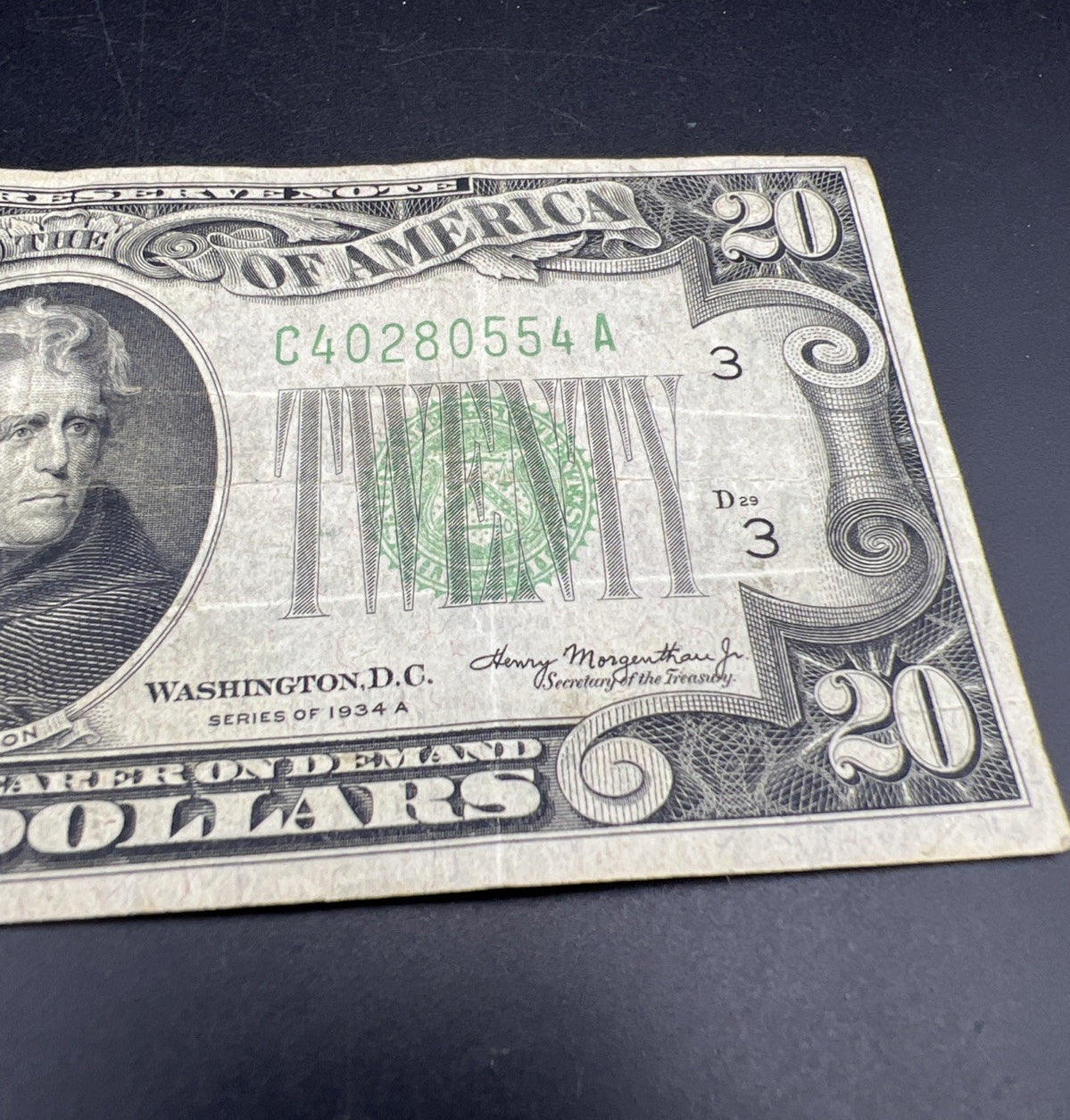 1934 A $20 FRN Federal Reserve Note Choice Fine Circ #554