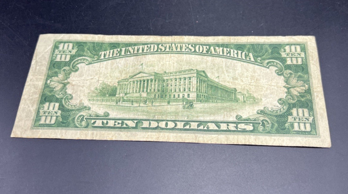 1934 A $10 FRN Federal Reserve Note VG Very Good Circ #063