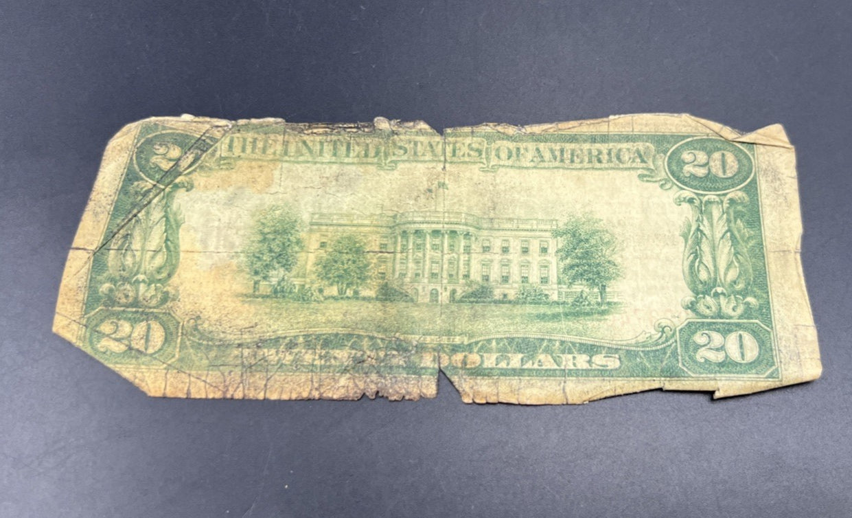 1929 $20 National Bank FRN Note Atlanta Very Circ Cull Ugly Damaged Low Serial #